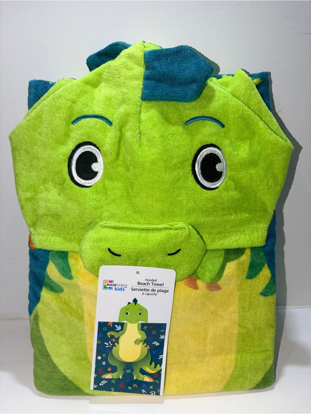 Mainstays Dinosaur Hooded Beach Towel 24” x 48”